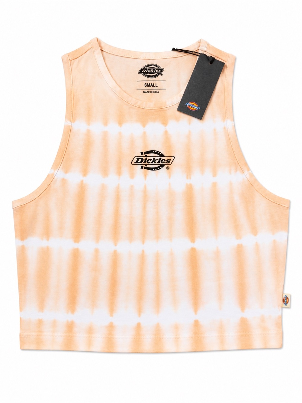 Dickies Peach and White Tie-Dye Crop Tank